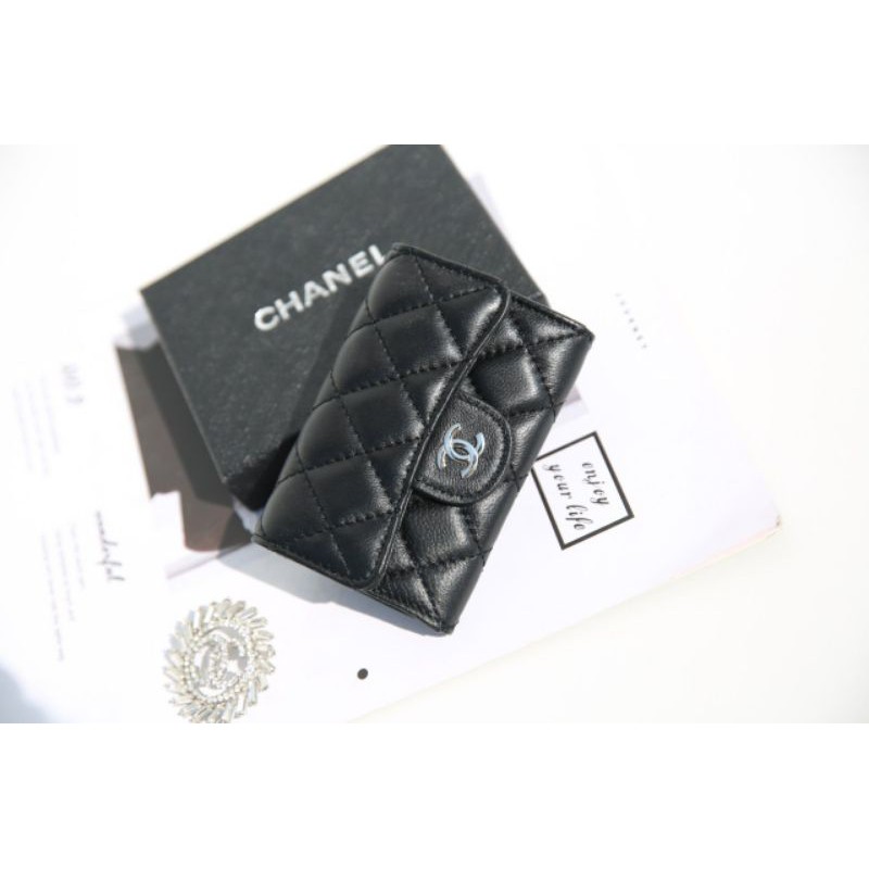 Ví nữ ngắn cao cấp thời trang mini 2 chất da tag bạc siêu xinh