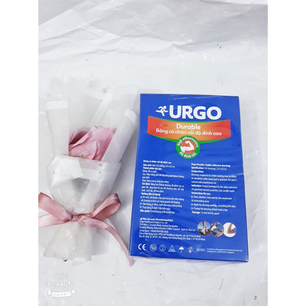 Băng cá nhân URGO (Thái Lan) băng vải có độ dính cao, co giãn tốt giúp bảo vệ tốt các vết thương, vết trầy xước, rách da