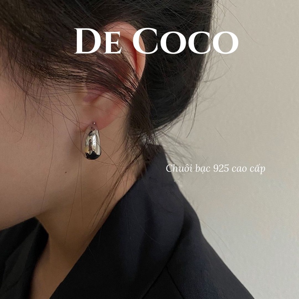Khuyên tai bông tai nữ Silver Ball decoco.accessories