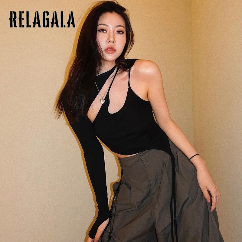 Áo Hai Dây Sát Nách Màu Trơn Phối Dây Buộc Thời Trang Mới Cho Nữ