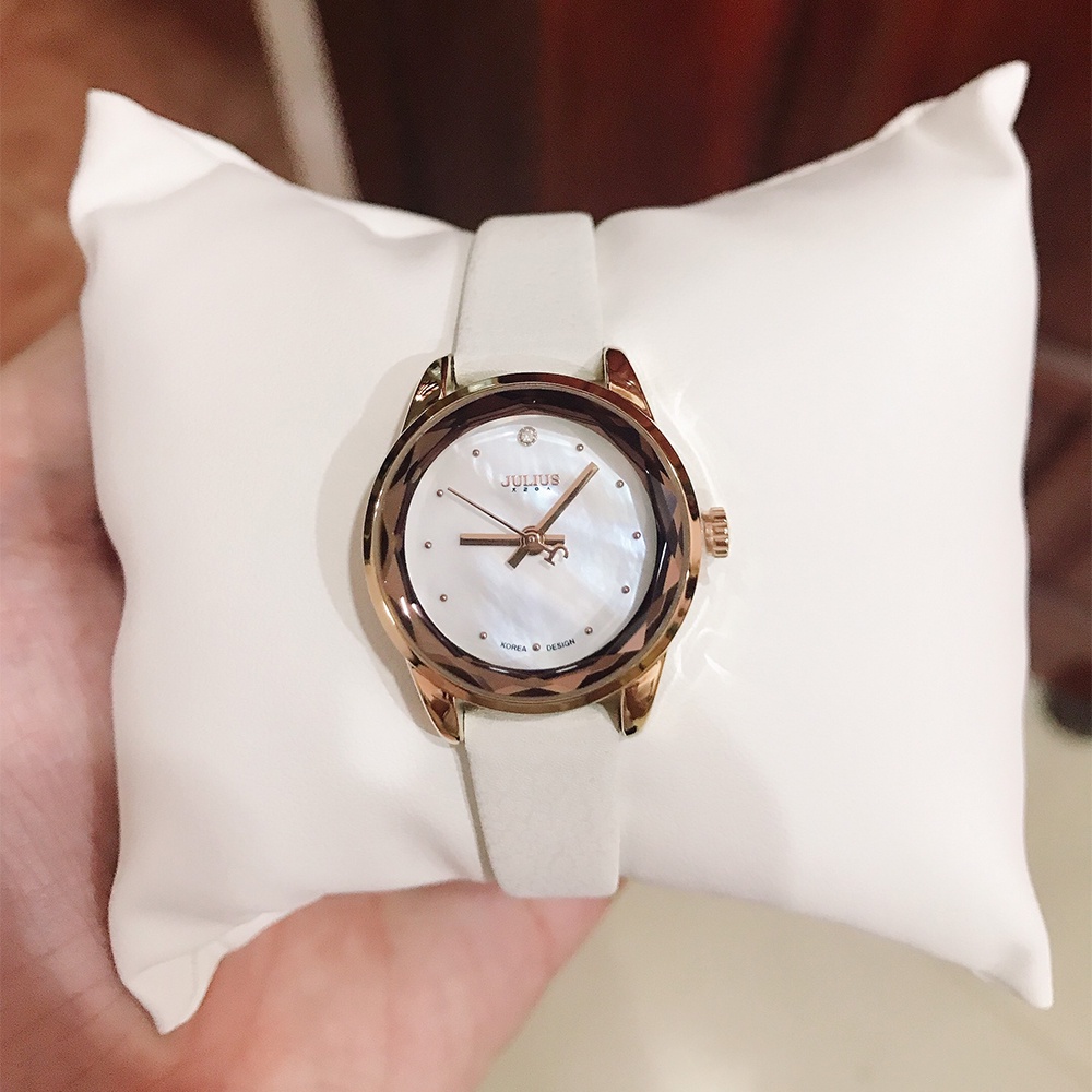 Đồng hồ nữ Julius Hàn Quốc JA-723B dây da cá tính (Trắng) | BigBuy360 - bigbuy360.vn