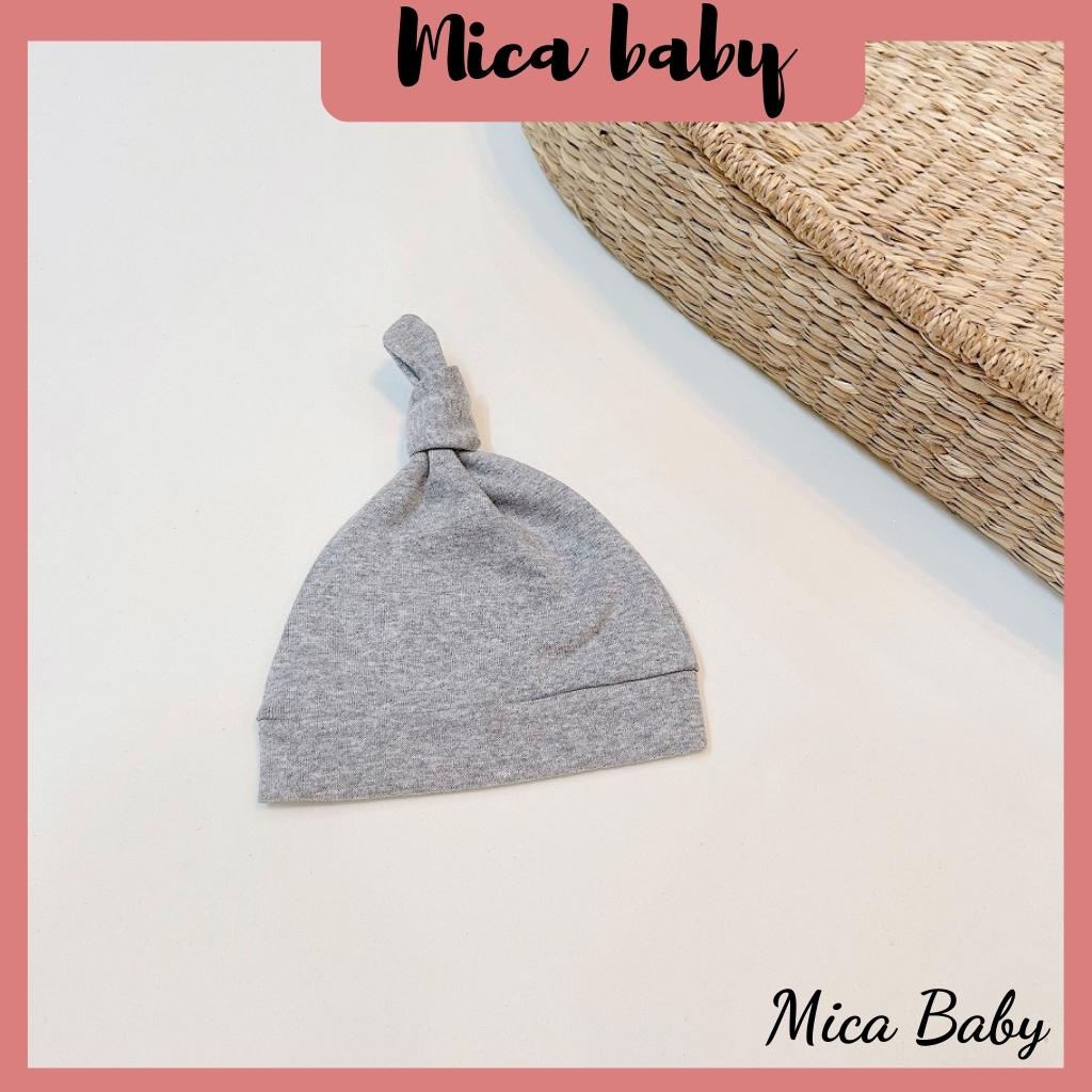 Mũ nón thắt nút chất cotton đáng yêu cho bé 0-12 tháng Mica baby MD25