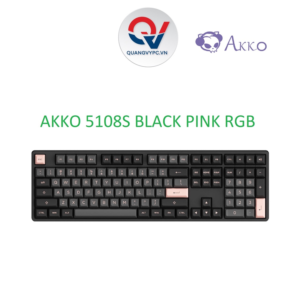Bàn phím cơ Akko 5108S Black Pink RGB (Bluetooth/Wireless2.4G/HOT-SWAP) CHÍNH HÃNG
