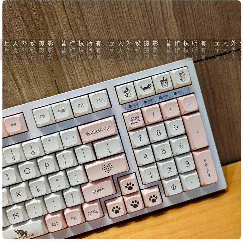 137 Nút phím cơ Cheese Cat Keycap XDA PBT ANSI nhuộm thăng hoa cho MX 61/64/68/71/84/87/100/104/108