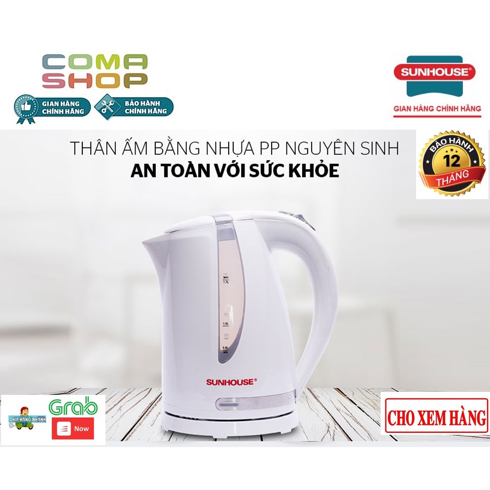 SHD1300 - ẤM SIÊU TỐC SUNHOUSE 1.7L (TRẮNG) – BẢO HÀNH CHÍNH HÃNG 12 THÁNG