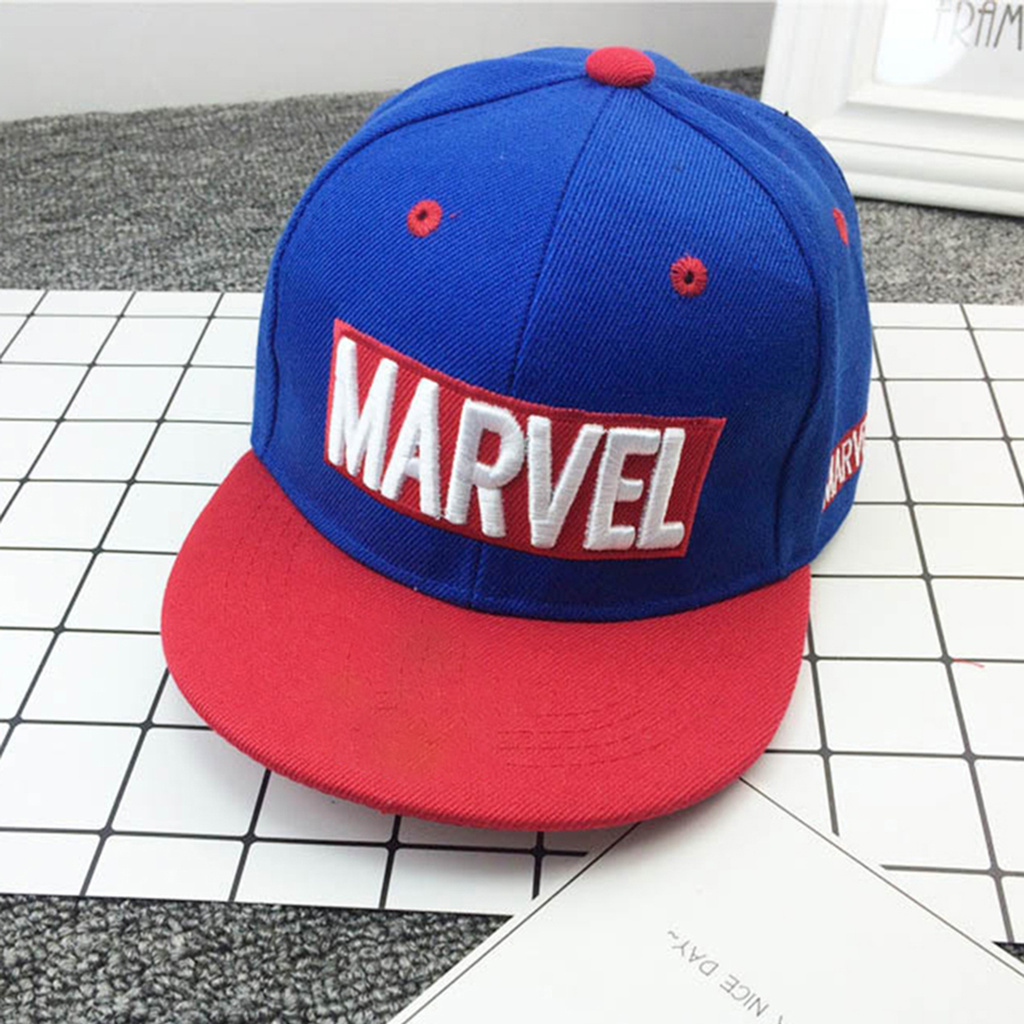 MARVEL Mũ Snapback Hoạ Tiết Thêu Phong Cách Hip-Hop Cho Bé