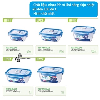 Hộp bảo quản lock&lock sound lock dung tích 240ml đến 1.5l hình chữ nhật lep552 lep511 lep531 lep532 lep551