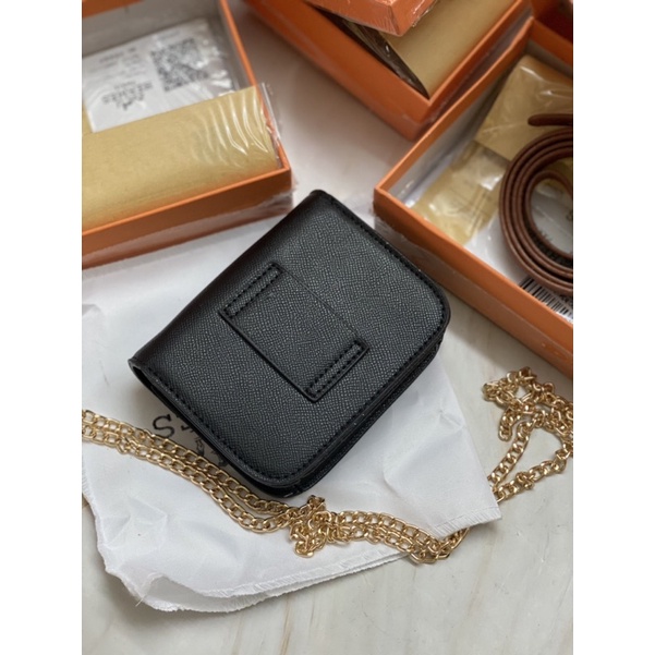 TÚI HM ĐEO CHÉO KHOÁ CHỮ H TAG VÀNG MINI BẢN 2 DÂY FULLBOX HOẢ TỐC
