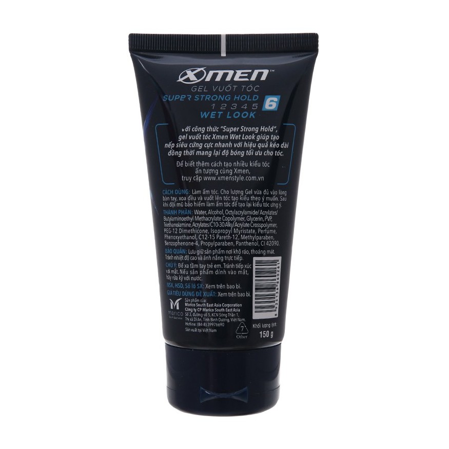 Gel vuốt tóc X-Men Super Strong Hold Wet Look 150g