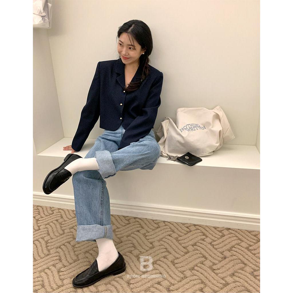 Áo Khoác Suit Dáng Ngắn Phong Cách Retro Pháp Quý Phái 55087