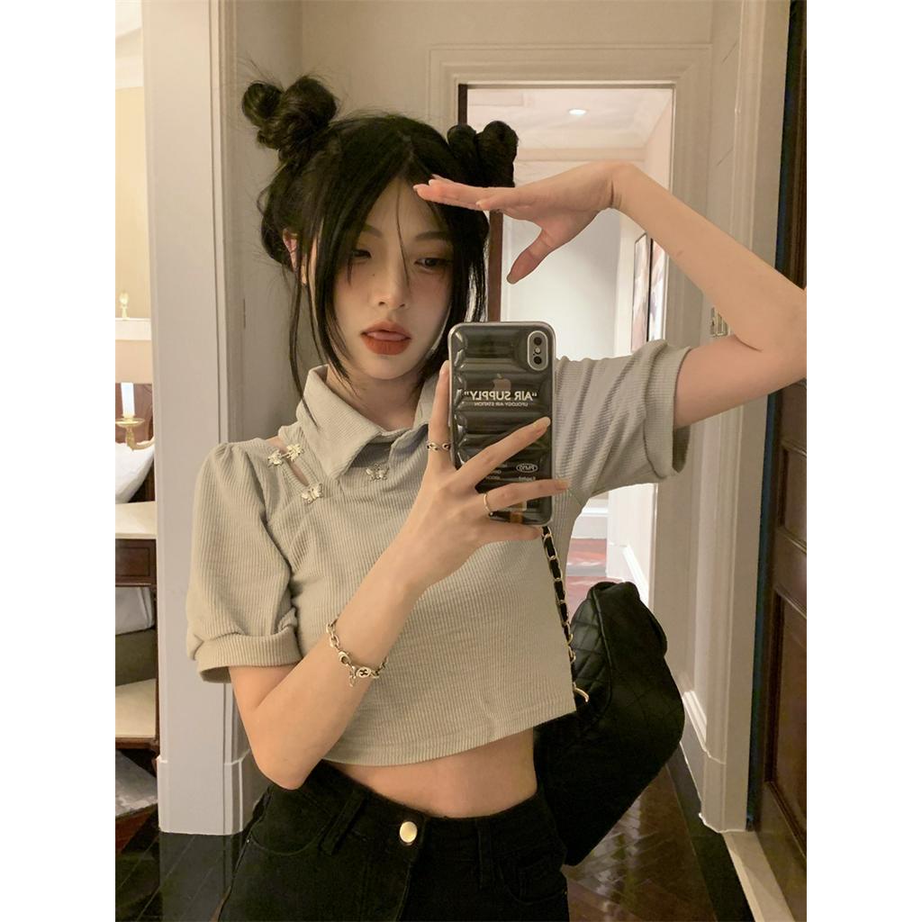 Áo Thun Ngắn Tay Phối Nút Thắt Nơ Thời Trang Mùa Hè