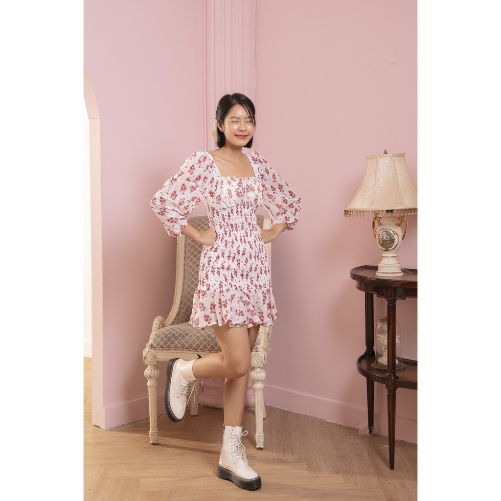 [Miều Fashionista] Đầm tay dài hoạ tiết hoa Ella Dress