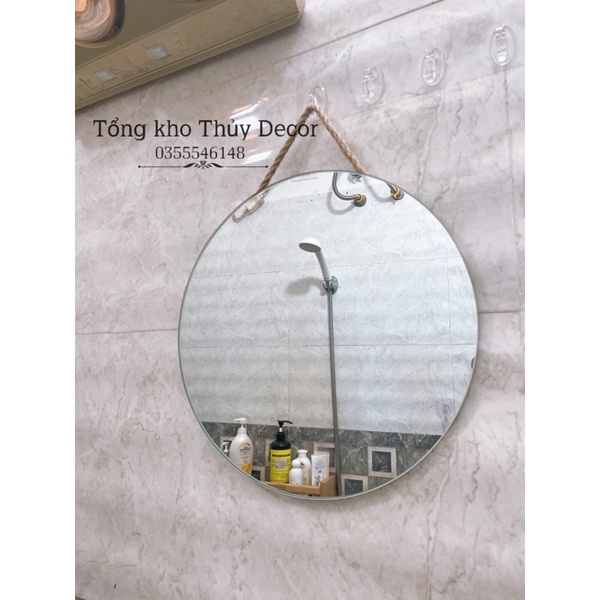 Gương treo dây đay Decor 30cm 𝐇𝐀̀𝐍𝐆 𝐇𝐎𝐓 gương treo tường đơn giản mà xinh