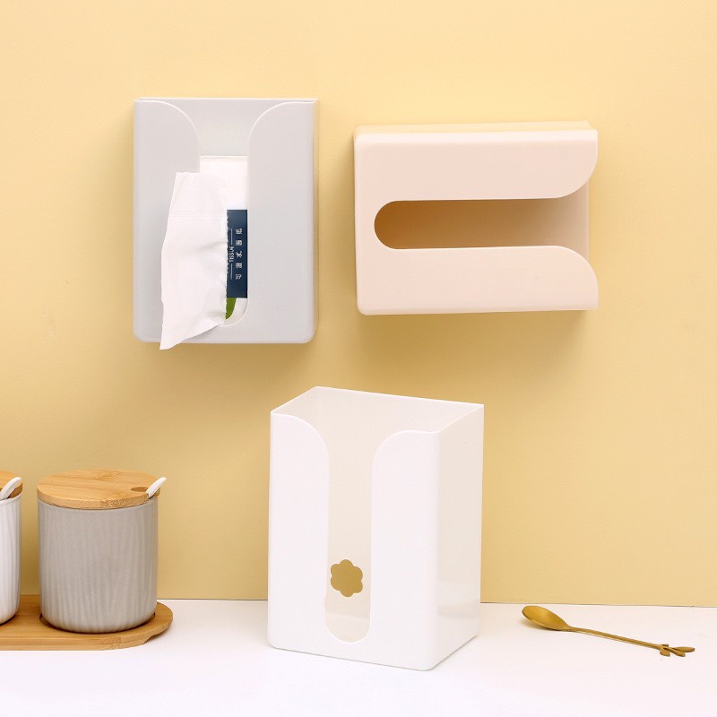 Hộp Đựng Khăn Giấy Dán Tường Nhà Tắm Nhà Bếp, Bàn Làm Việc Đựng Túi Rác Thông Minh 88310 Tổng Kho Sỉ Gia Dụng