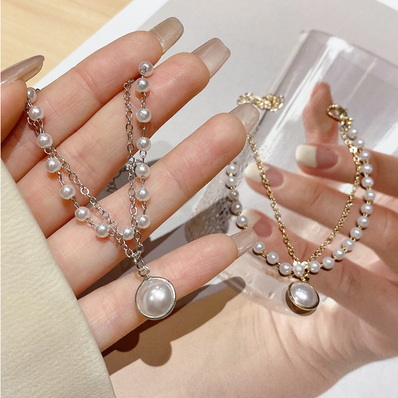 Vòng tay đính ngọc trai giả cao cấp thời trang dành cho cặp đôi