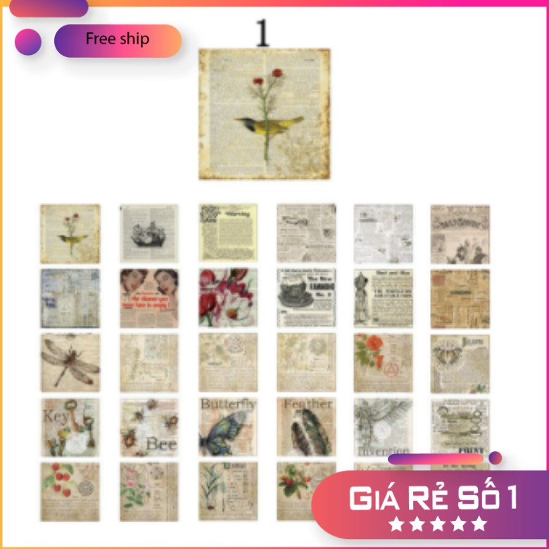 giấy vintage  trang trí sổ
