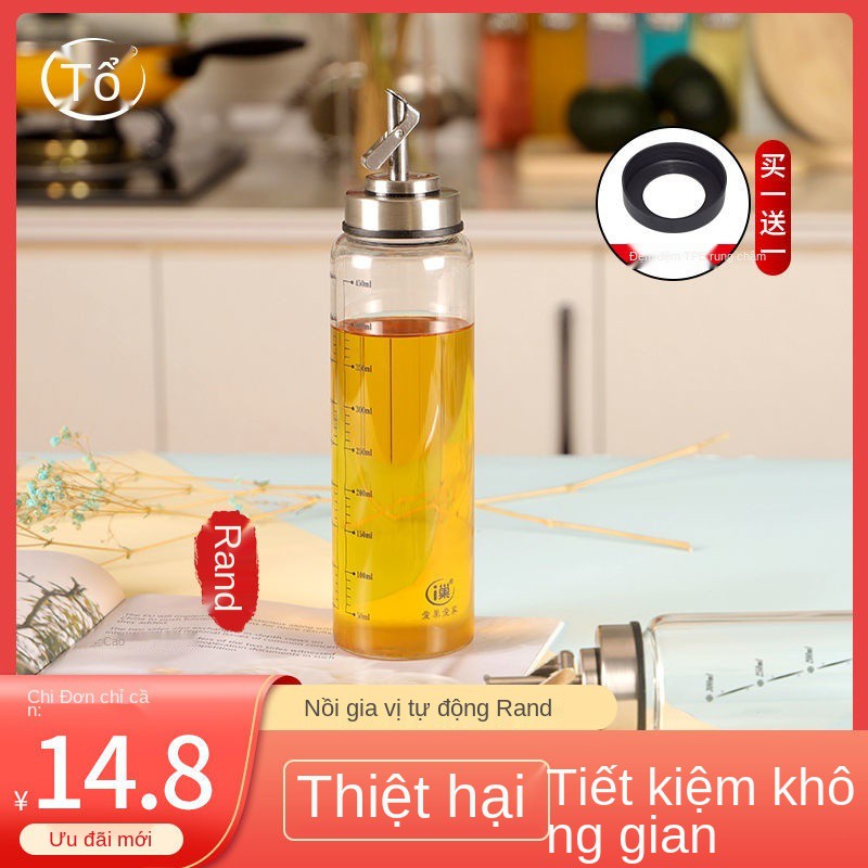 Tuyệt vời vòi inox 304 tự đóng mở trong gia đình Chai dầu nhà bếp dung tích nhỏ Nồi thủy tinh Châu Âu