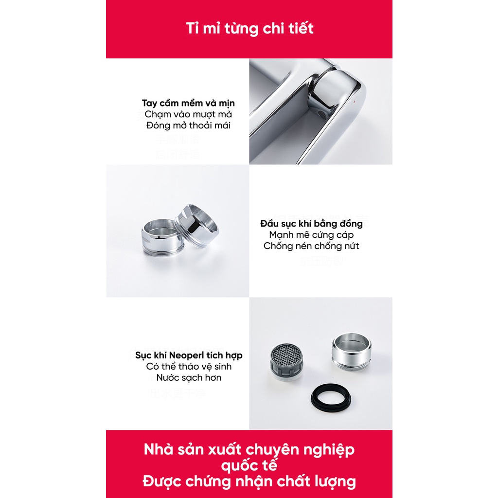 Vòi chậu rửa mặt nóng lạnh DIIIB DXMP005
