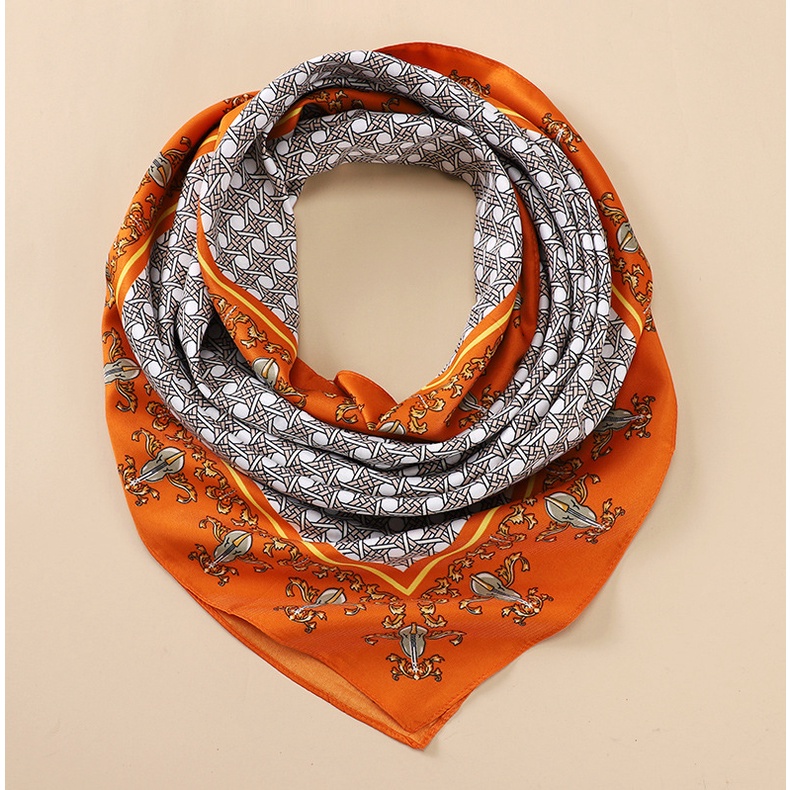 Khăn lụa khổ lớn 90 cm khăn bandana quàng cổ thanh lịch nữ