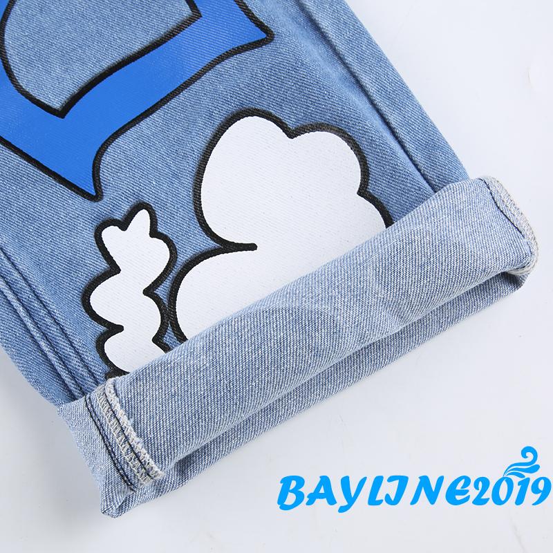 Quần Jeans Nữ Lưng Cao Ống Đứng Dáng Rộng Thời Trang Hàn