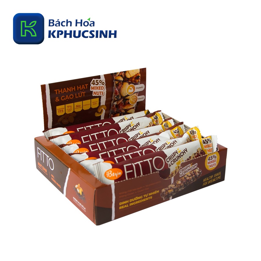 Hộp 6 thanh năng lượng Fitto Sô cô la Begin 365 bánh ăn kiêng bánh giảm cân 210g KPHUCSINH - Hàng Chính Hãng
