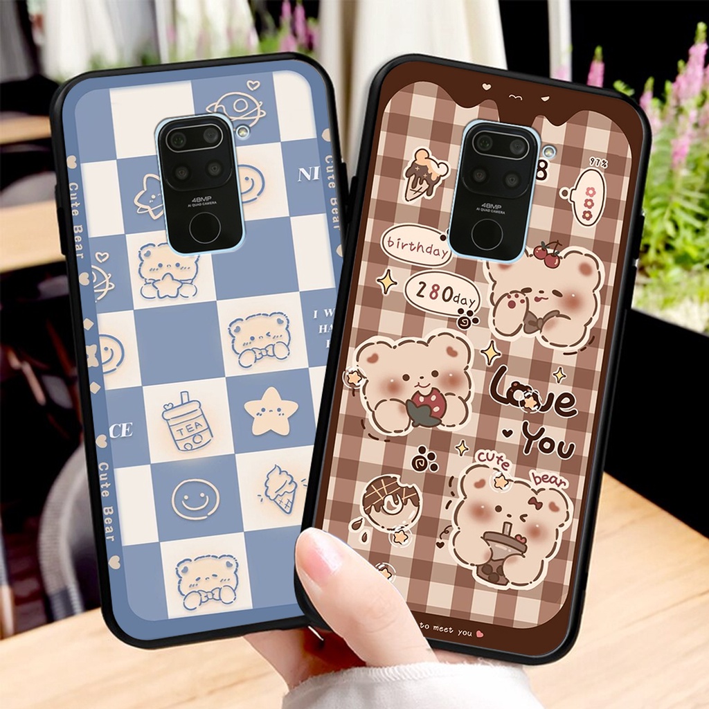 Ốp lưng Xiaomi REDMI NOTE 9 in hình 3D GẤU cute be@r, soda, happy day cực hot ,thời thượng
