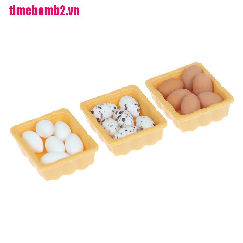 Khay đựng trứng mini trang trí nhà búp bê tỉ lệ 1:1