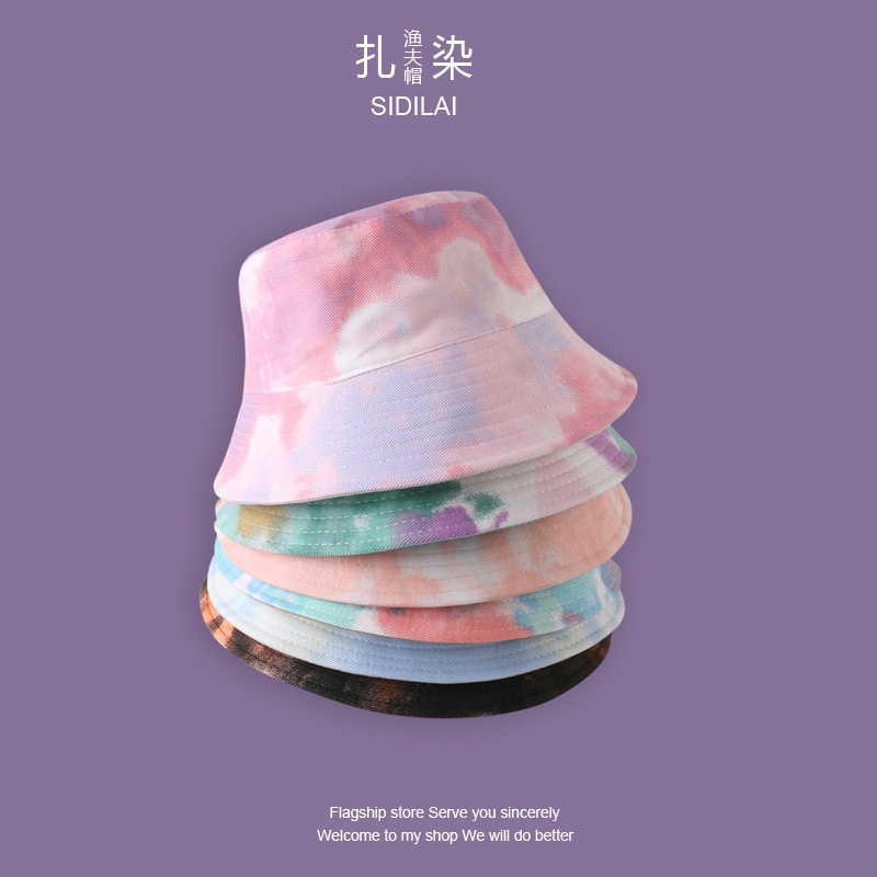 Mũ Bucket Chống Nắng Hai Mặt Nhuộm Màu Phong Cách Hàn Quốc Dễ Phối Đồ Thời Trang Xuân Hè Cho Nữ