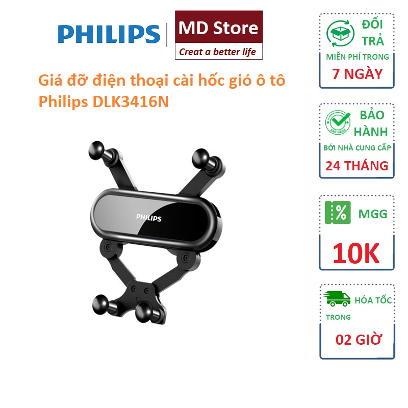 Giá đỡ điện thoại cài hốc gió trên ô tô Philips DLK3416N [levanhung_75885]