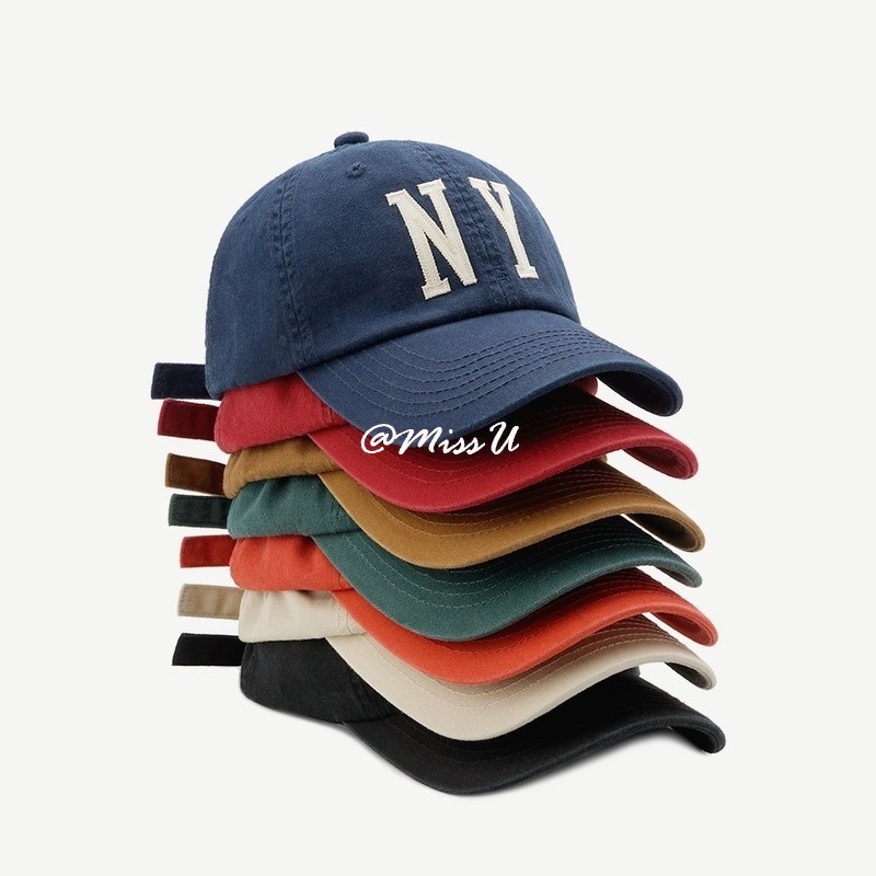 Mũ Lưỡi Trai Vải Cotton In Chữ Phong Cách Hàn Quốc