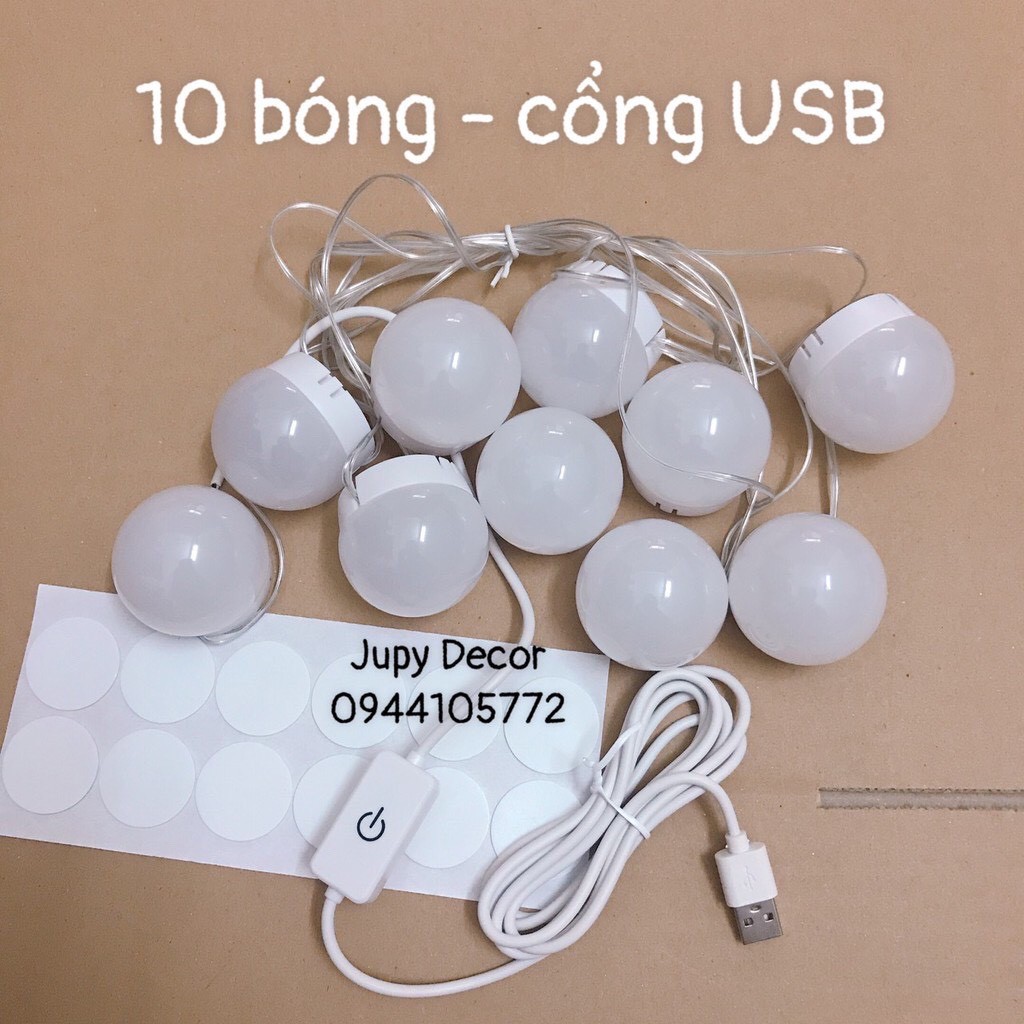 Đèn dán gương trang điểm / đèn gương / đèn led dán gương bằng keo 2 mặt không cần khoan đục lỗ
