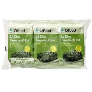 Rong Biển Ăn Liền O'food Tẩm dầu Oliu (5Gx3 gói )