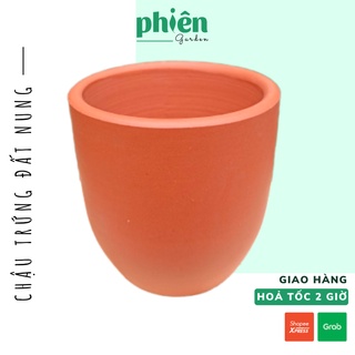Chậu đất nung hình trứng, chậu trứng đất nung nhiều kích thước