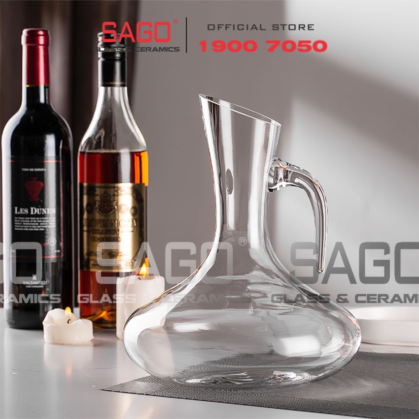 Bình Rót Thủy Tinh Pha lê IDELITA Crystal Glass Whiskey Decanter 1500ml | Tùy Chọn Dung Tích và Kiểu Dáng
