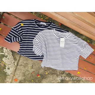 Áo croptop tay ngắn short stripped tee Maxy Workshop