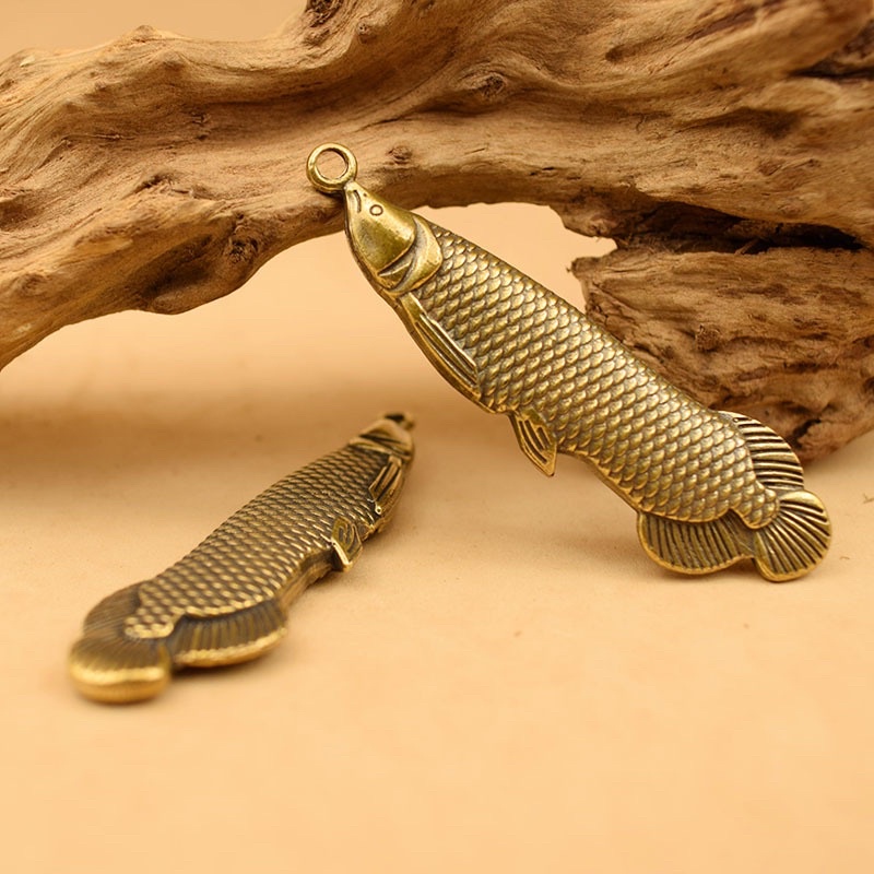 Cá Rồng vàng chất liệu đồng thau biểu tượng cho sự may mắn phụ kiện phong thủy