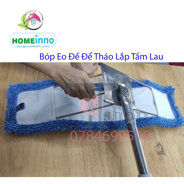 Cây Lau Nhà Công Nghiệp Bản Lau 50cm Homeinno Tấm Microfiber San Hô