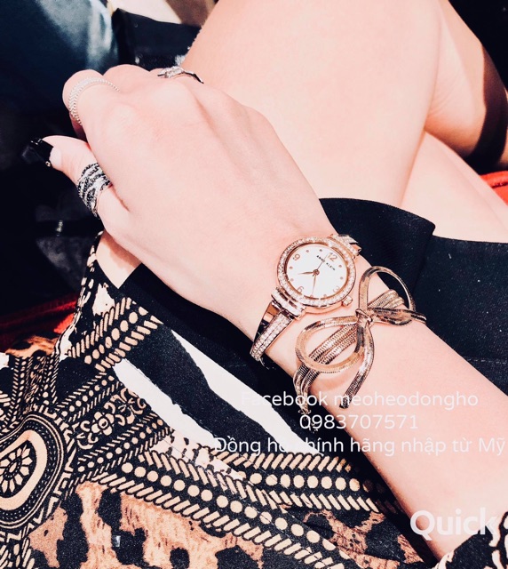 (Auth) ĐỒNG HỒ NỮ SÉT ANNE KLEIN ROSE GOLD SWAROVSKI