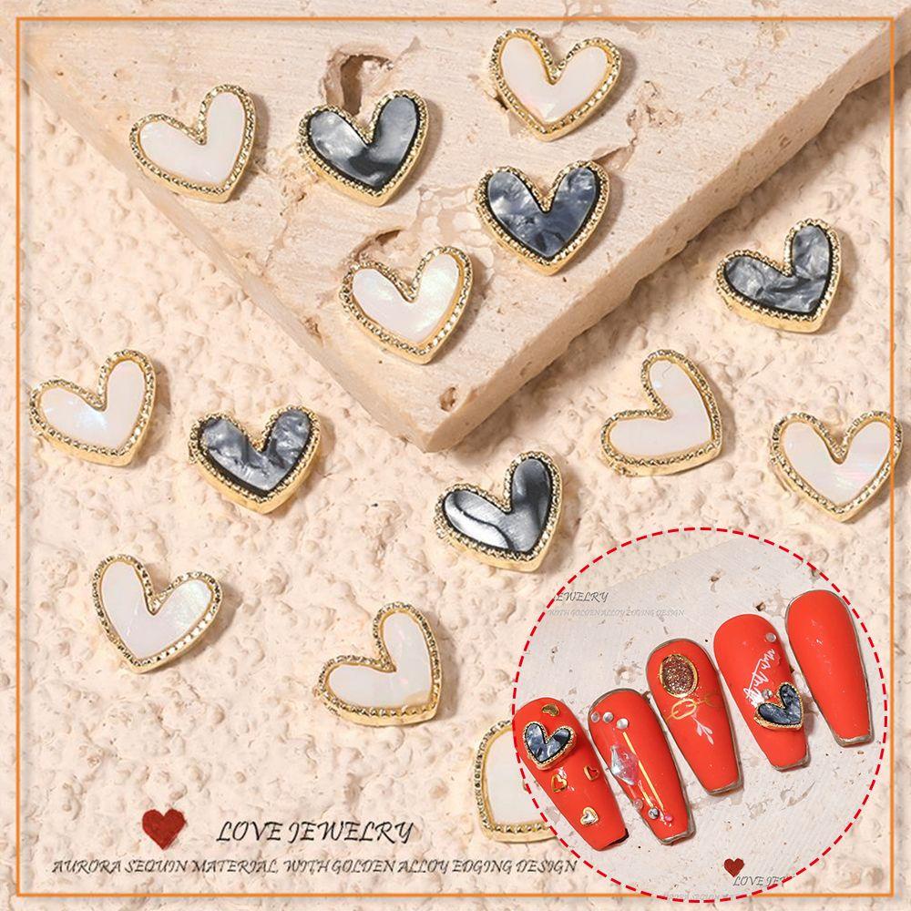 Bộ 10 Hình Dán Móng Tay Nghệ Thuật|Phụ Kiện Trang Sức Bằng Hợp Kim Hình Đá Cẩm Thạch Màu Gradient