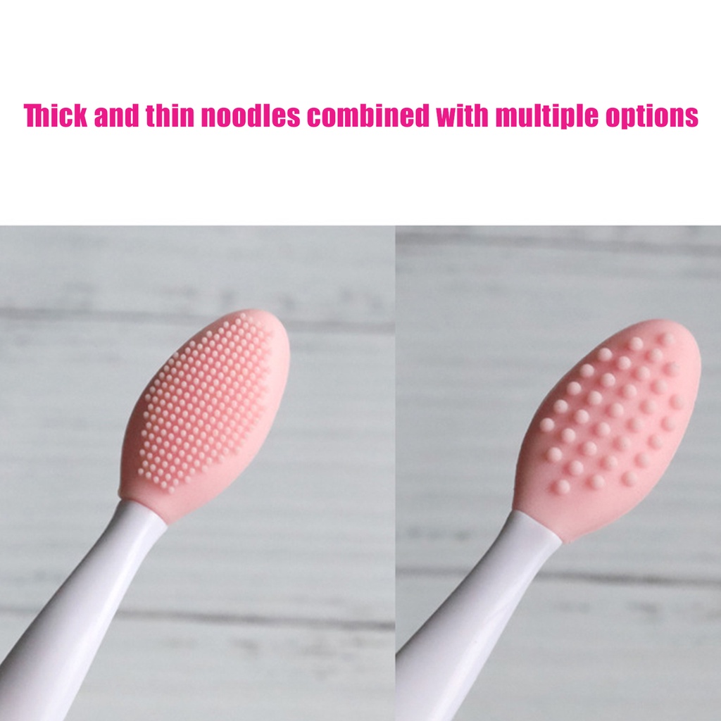 [Hàng mới về] Cọ vệ sinh môi/ mũi hai mặt bằng silicon mềm nhẹ tiện dụng