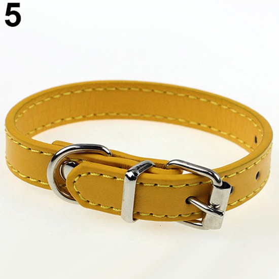 Vòng Cổ Giả Da Màu Trơn Dành Cho Thú Cưng