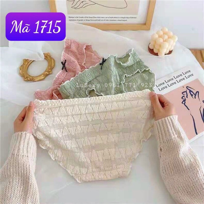 Quần lót nữ cotton 100 Mới đẹp giá rẻ - Quần lót nữ dễ thương cho học sinh cute kute màu hồng trắng xanh da
