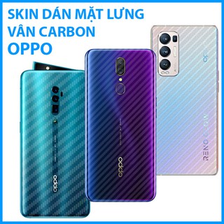 Skin Dán vân carbon dành cho OPPO Reno 5, Reno 4/4 Pro, Reno 3, Reno, F9, F7, F5, Find X, F1 plus, F1s