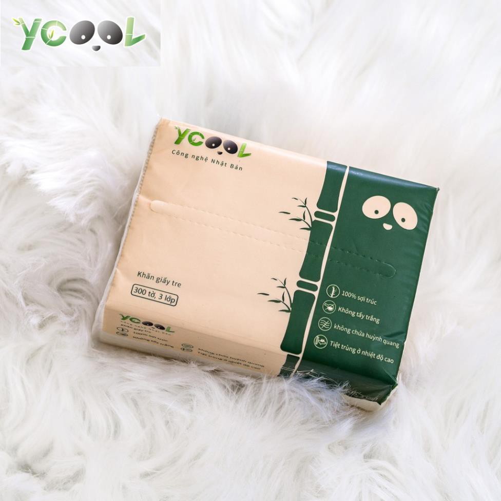 [Mã HC2405 giảm 10% đơn 250K]  Giấy ăn gấu trúc [𝐅𝐑𝐄𝐄𝐒𝐇𝐈𝐏] YCOOL khăn giấy tre thùng 30 gói Không chất tẩy trằng