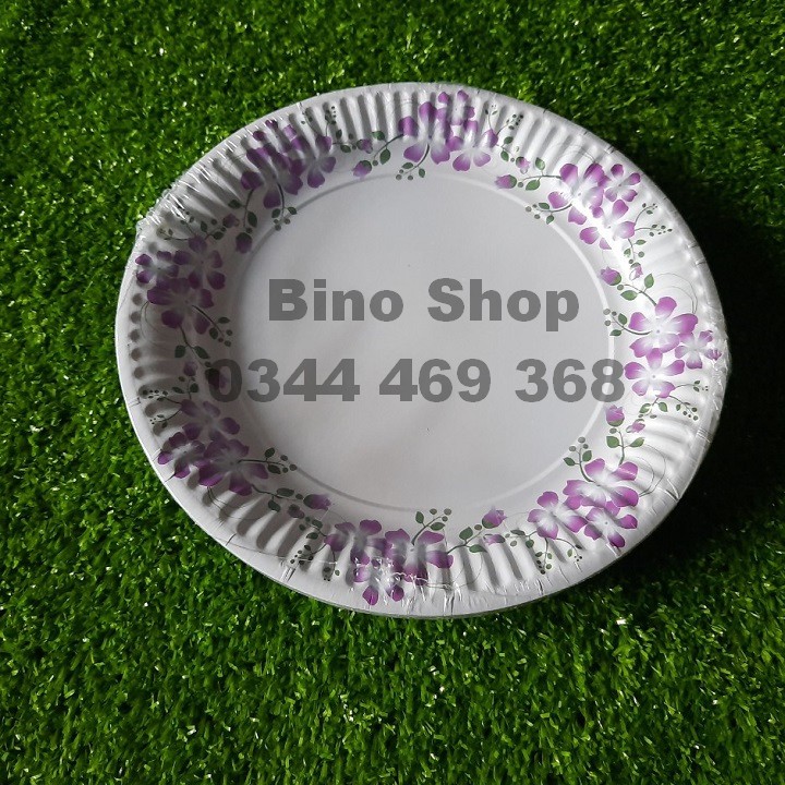 Đĩa Giấy In Hoa 23 cm- 10 Cái