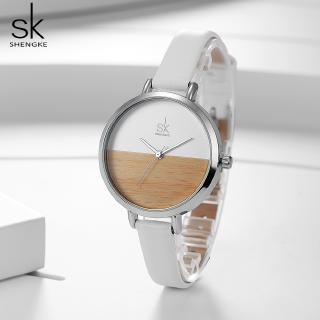 Đồng Hồ Đeo Tay Shengke Dây Đeo Da Máy Thạch Anh Thời Trang Đơn Giản Cho Nữ