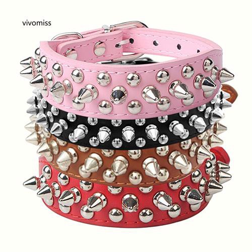 Vòng cổ da đính đinh tán cho thú cưng