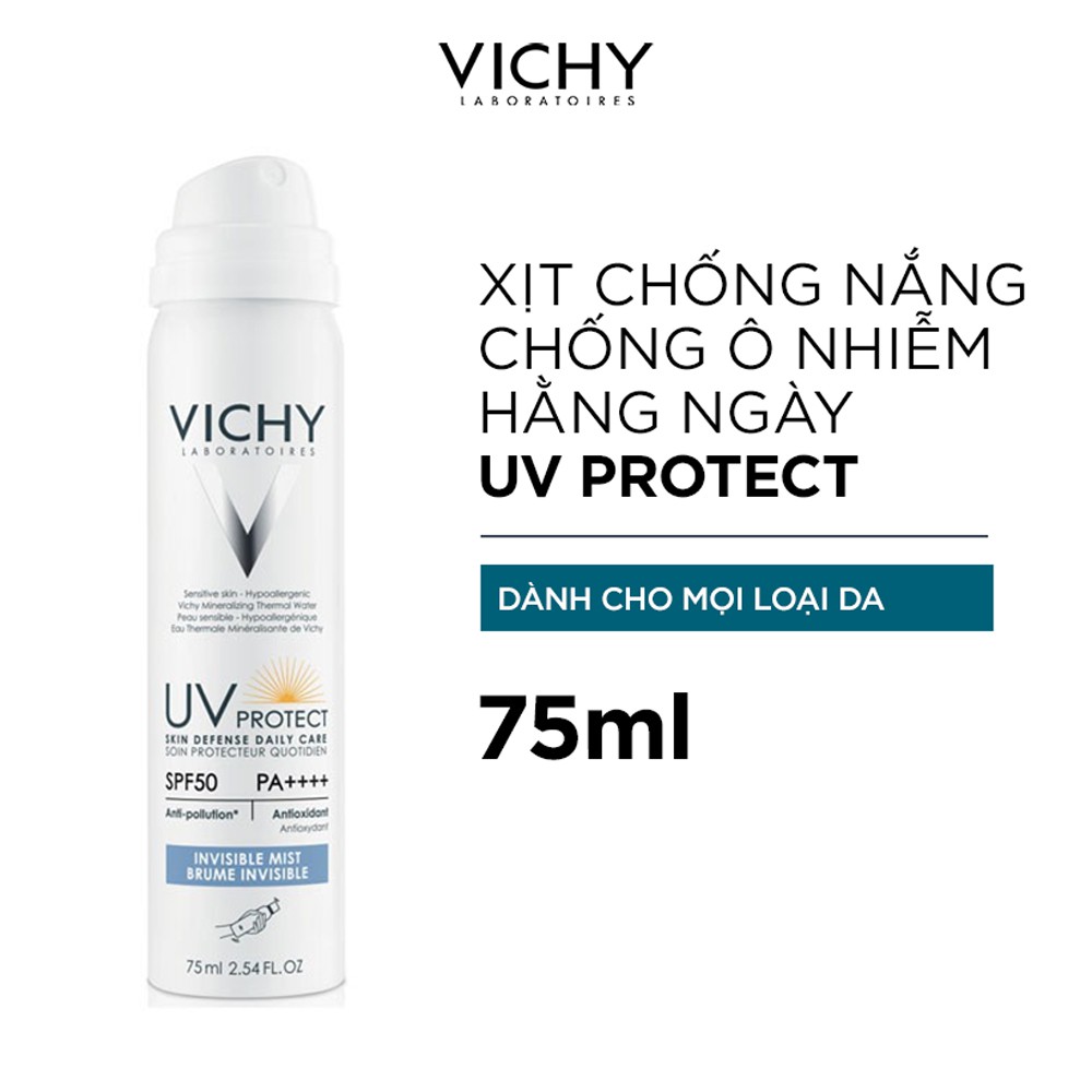 Xịt chống nắng chống ô nhiễm Vichy Ideal Soleil Daily Mist SPF50 75ml