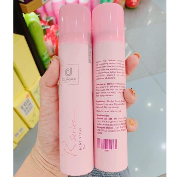 Xịt thơm body Rseries thái lan hương nước hoa 75ml