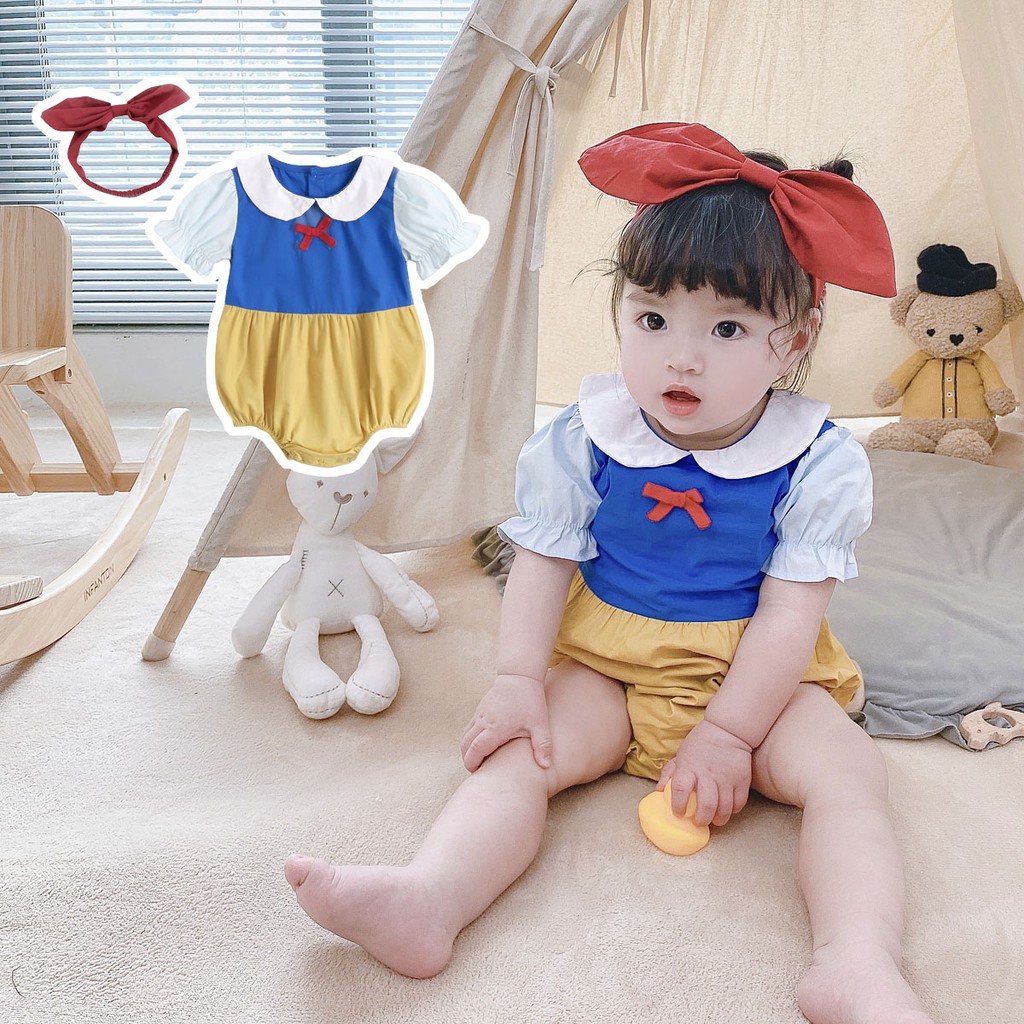 Đồ liền thân kèm băng đô Sanlutoz chất liệu cotton hóa trang thành công chúa thời trang cho bé gái